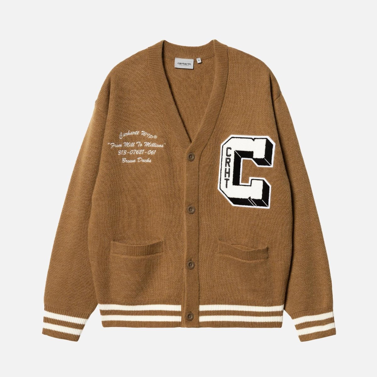 CARHARTT W.I.P. Patos castanhos casaco de malha I033862.1X4.XX