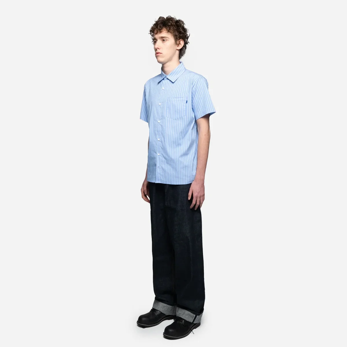 93 Sierra Crosses Striped Poplin SS Shirt SS2693SCSPSSS-BLU - Image 3