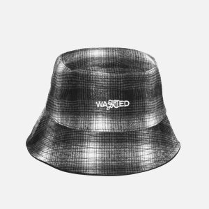 WASTED PARIS WPFW21BHSP-BLK Chapéu de balde xadrez sombrio