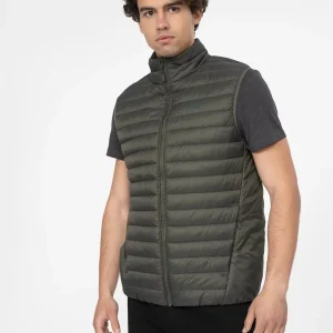 4F MEN’S QUILTED DOWN VEST WITHOUT HOOD OLIVE/KHAKI