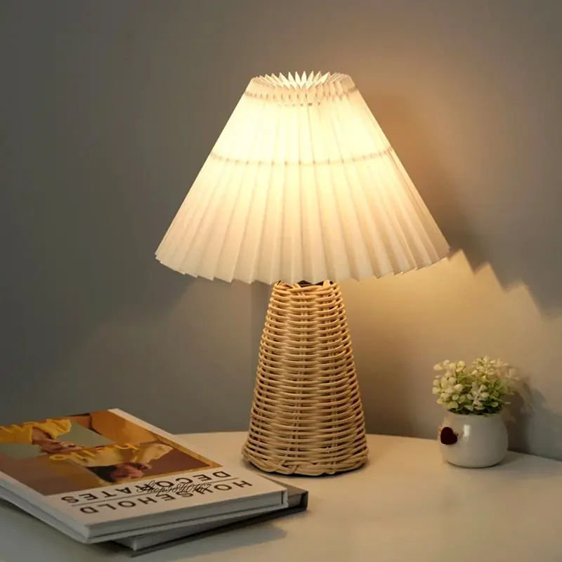 VintageGlow - Rattan Tafellamp, Opvouwbare Nachtlamp - Image 3