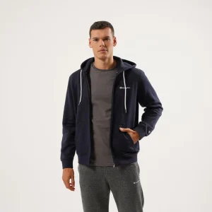 CHAMPION FULL ZIP HOODED SWEATSHIRT NAVY