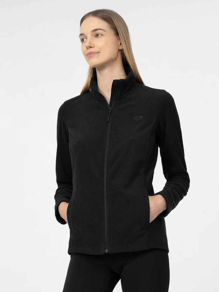 4F WOMEN’S REGULAR FLEECE WITH STAND-UP COLLAR BLACK