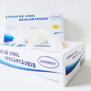 Luva de Procedimento Descartável Vinil com Amido Tamanho P  com 100 unidades