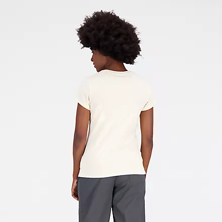 NEW BALANCE ESSENTIALS STACKED LOGO COTTON TEAM CREAM - Image 4