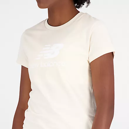 NEW BALANCE ESSENTIALS STACKED LOGO COTTON TEAM CREAM - Image 5